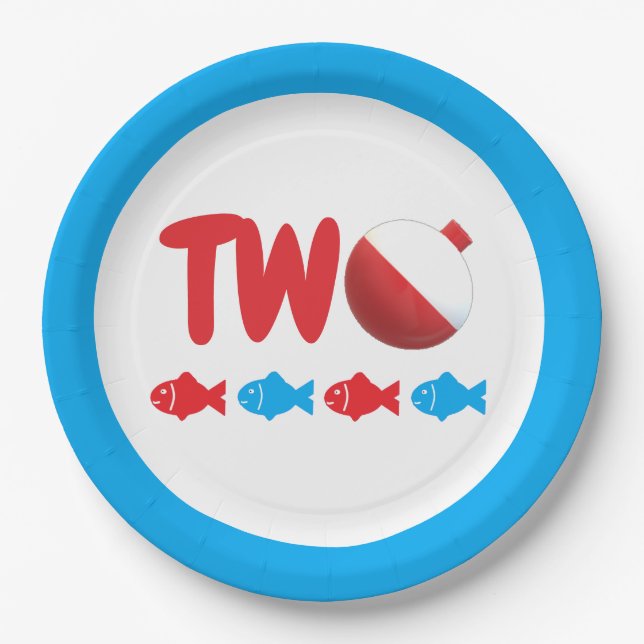 Prato De Papel Segundo aniversário de pesca (Frente)