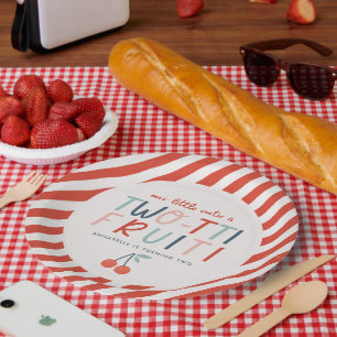 Prato De Papel segundo aniversário fruta vermelho verão festas in