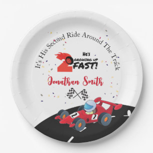 Prato De Papel Segundo Aniversário Race Car Paper Plates
