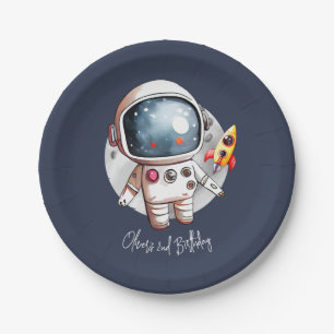 Prato De Papel segundo Dois No Aniversário Da Lua