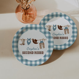 Prato De Papel Segundo Rodeio Cowboy Western de 2º Aniversário