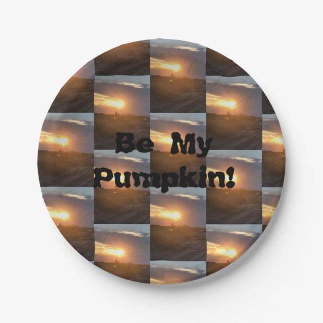 Prato De Papel Seja Minha Abóbora! (Frente)