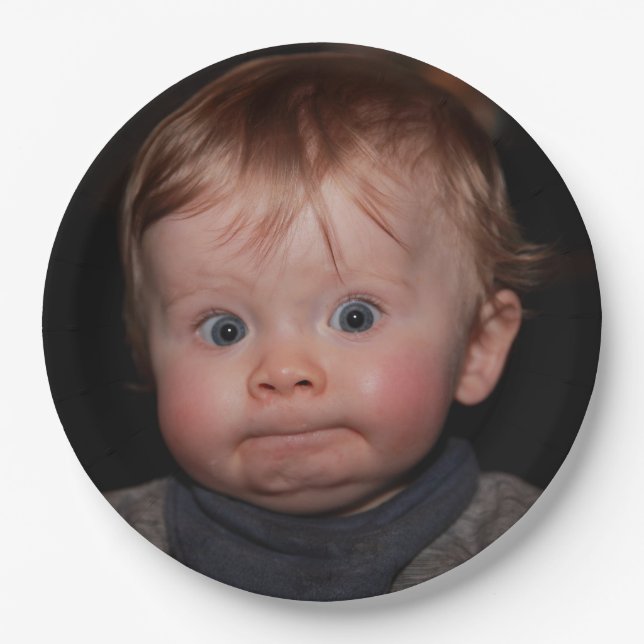 Prato De Papel Selfie Photo Upload | Your Face Fun party  (Frente)