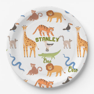 Prato De Papel Selgle Safari Animais Selvagens Personalizados Ani