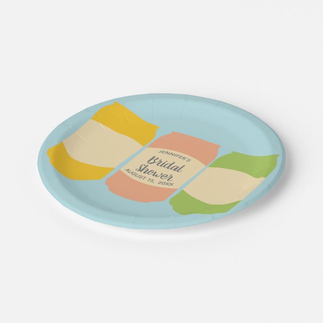 Prato De Papel Seltzer Soda Cans Personalizadas Partido de Chá de (Inclinado)