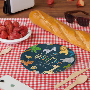 Prato De Papel Selva Safari Selva Selvagem Selvagem de Um Chá de