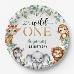 Prato De Papel Selvagem Um primeiro aniversario Safari
