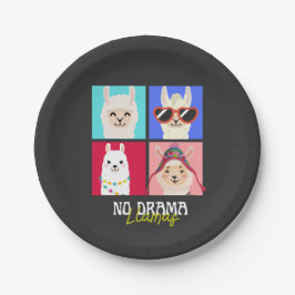 Prato De Papel Sem drama do Llama