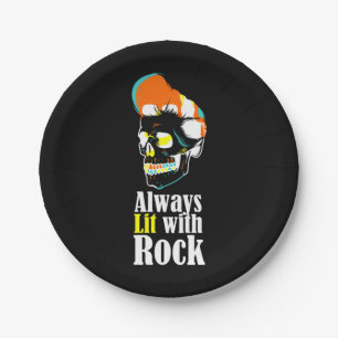 Prato De Papel Sempre iluminado com rocha