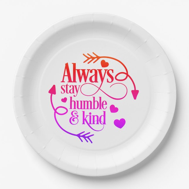 Prato De Papel Sempre Seja Humilde E Humilde (Frente)