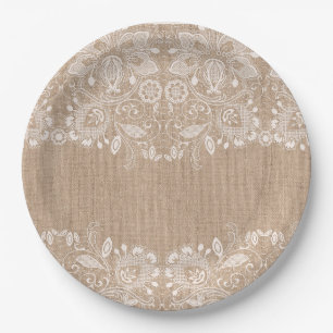 Prato De Papel Serapilheira e placa de papel de laço