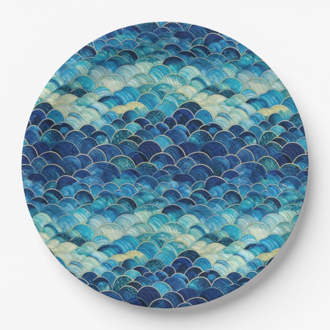 Prato De Papel Sereia Azul do Oceano (Frente)
