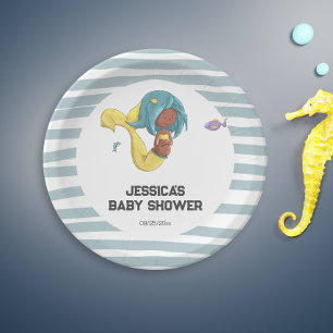 Prato De Papel Sereia Cuta Sob O Mar