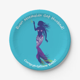 Prato De Papel Sereia e gancho de Ouro