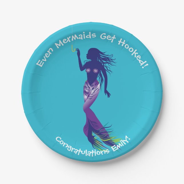 Prato De Papel Sereia e gancho de Ouro (Frente)