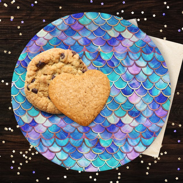 Prato De Papel Sereia Escala Padrão Pequenas Festas de aniversári (Criador carregado)