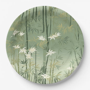 Prato De Papel Serena Flor de Bambu Asiática (6)