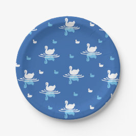 Prato De Papel Serene Waters - Design de padrão do lago Swan