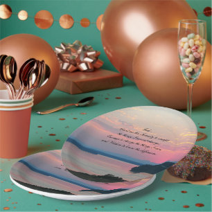 Prato De Papel Serenity Prayer Pink Seascape Sunset