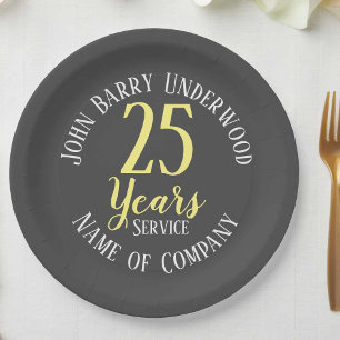 Prato De Papel Serviço longo ou Prêmio de aposentadoria