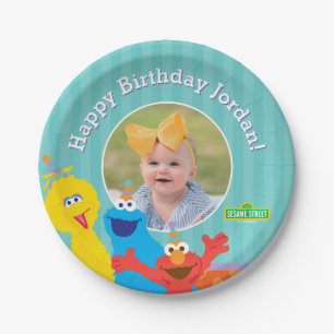 Prato De Papel Sesame Pals Aniversário Padrão