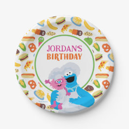 Prato De Papel Sesame Street Cookie Monster Foodie Truck