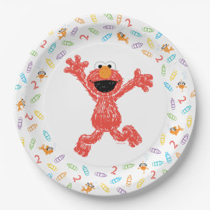 Prato De Papel Sésame Street Elmo   Birthday Crayon