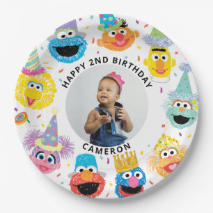 Prato De Papel Sesame Street Pals Confetti Aniversário