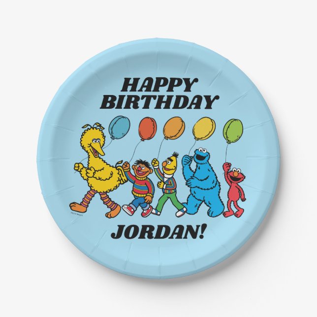 Prato De Papel Sésamo Street Pals | Balões de Partes (Frente)