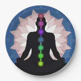 Prato De Papel Sete Chakras Yoga Paper Party Plate Placa