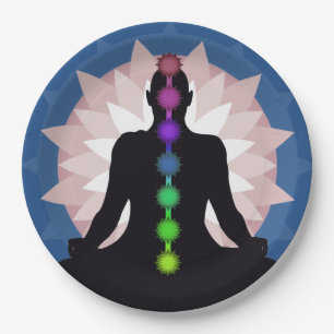 Prato De Papel Sete Chakras Yoga Paper Party Plate Placa