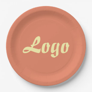 PRATO DE PAPEL SEU LOGO AQUI NOME E TEXTO PERSONALIZADOS