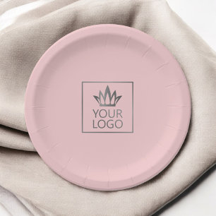 Prato De Papel Seu logotipo em qualquer fundo colorido