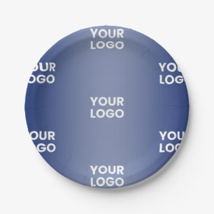 Prato De Papel Seu logotipo Simples Repetição do Marinho de logot