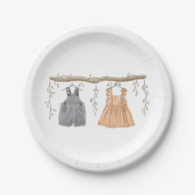 Prato De Papel Sexo revela festa, ele ou ela, suprimentos de fest (Frente)