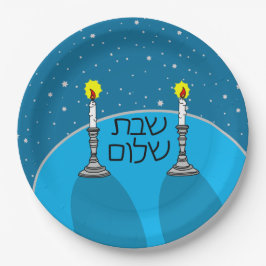 Prato De Papel Shabbat Shalom Paper Plates