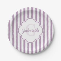 Shabby Purple Stripes Monograma e Nome