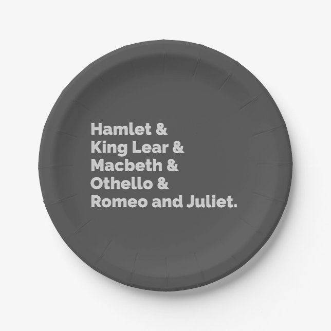 Prato De Papel Shakespeare Plays I (Frente)