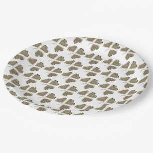 Prato De Papel Shamrock Pattern Irish Clover Ireland Dourado Eleg
