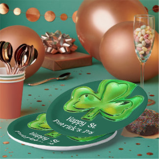 Prato De Papel Shamrock St Patrick's Day Paper Plates 