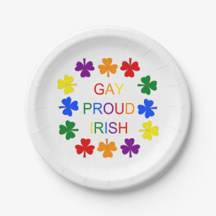 Prato De Papel Shamrocks irlandeses LGBT Gay orgulhosos
