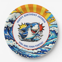 Prato De Papel Shark Themed Nautical Boy's Birthday Party