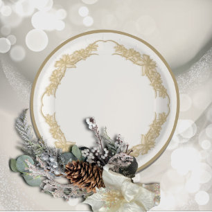 Prato De Papel Sheinsettia Lace White Paper Plates