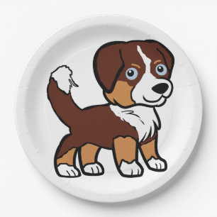 Prato De Papel Shepherd Red Tri Miniatura Americana com Cauda