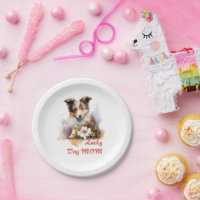 Shetland Sheepdog Puppy Pet Watercolor Fllower