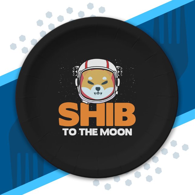 Prato De Papel Shib Token Shiba Inu Crypto Memória Moon Cão (Criador carregado)