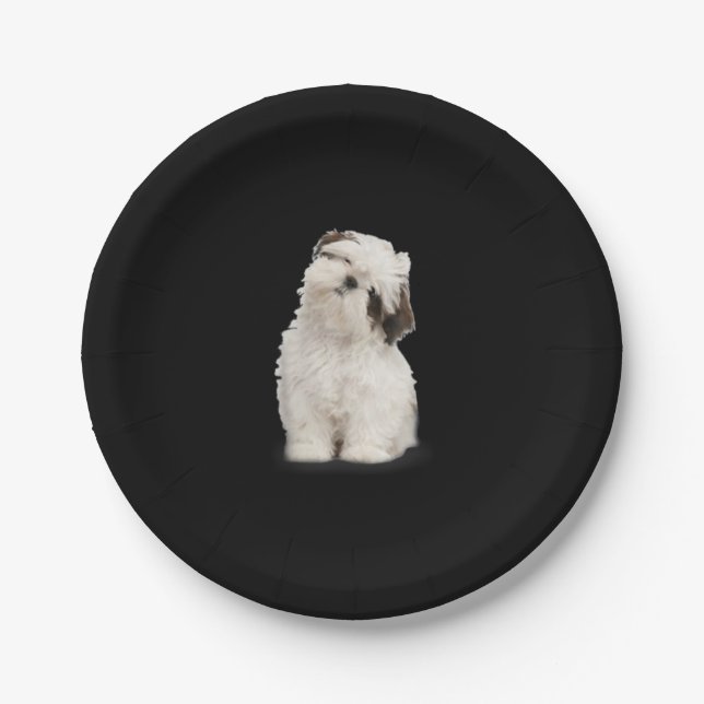 Prato De Papel Shih Tzu | Shih Tzu Puppy Gift (Frente)