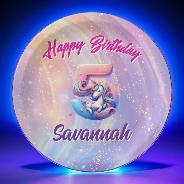 Prato De Papel Shimmern 5 Happy Birthday Plates (Criador carregado)