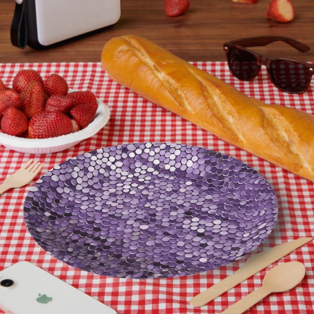 Prato De Papel Shine Shine Purple Star AI art (Piquenique)