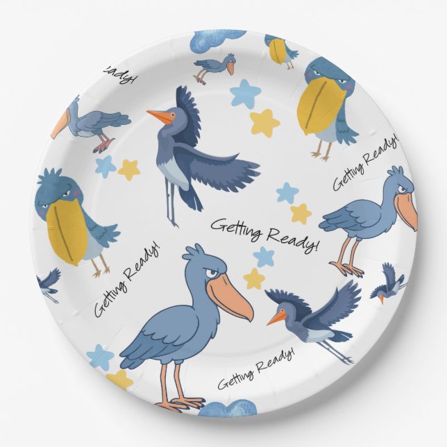 Prato De Papel Shoebill Baby Shower Napkins (Frente)